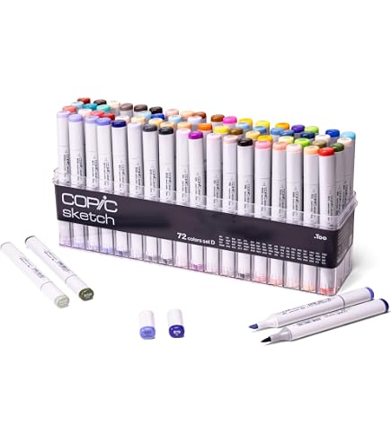 Amazon.com: Copic Sketch, Ultra-blendable Alcohol Markers, 72pc
